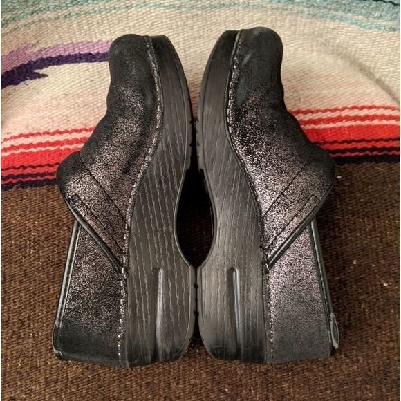 Dansko 36 Black Glitter Leather Clogs Professional - Picture 2 of 8